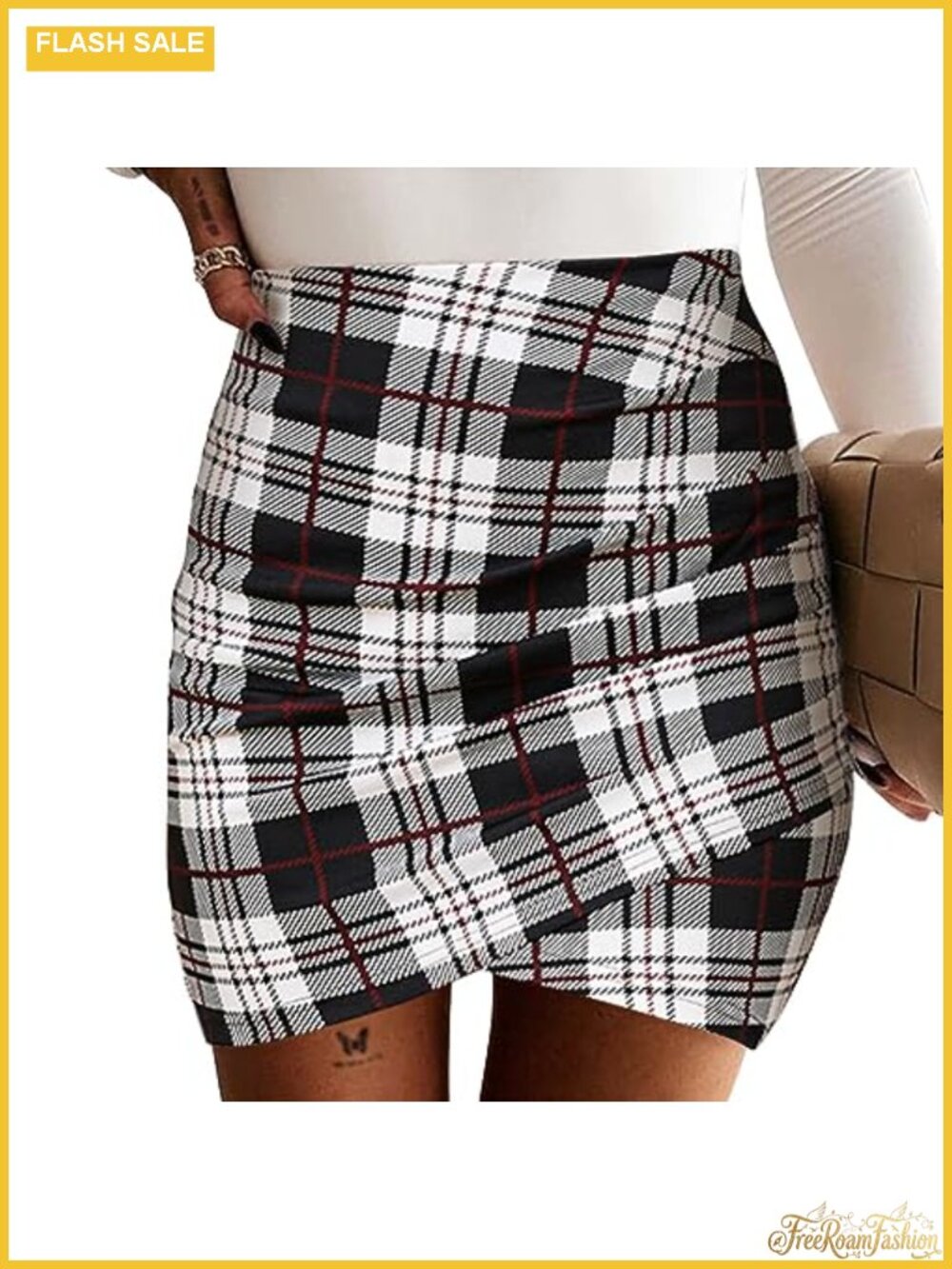 High Waist Bodycon Ruched Tulip Mini Wrap Skirt